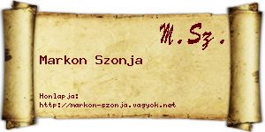 Markon Szonja névjegykártya